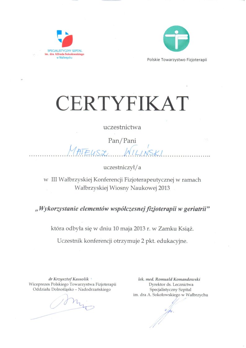 Świadectwo ukończenia studiów podyplomowych